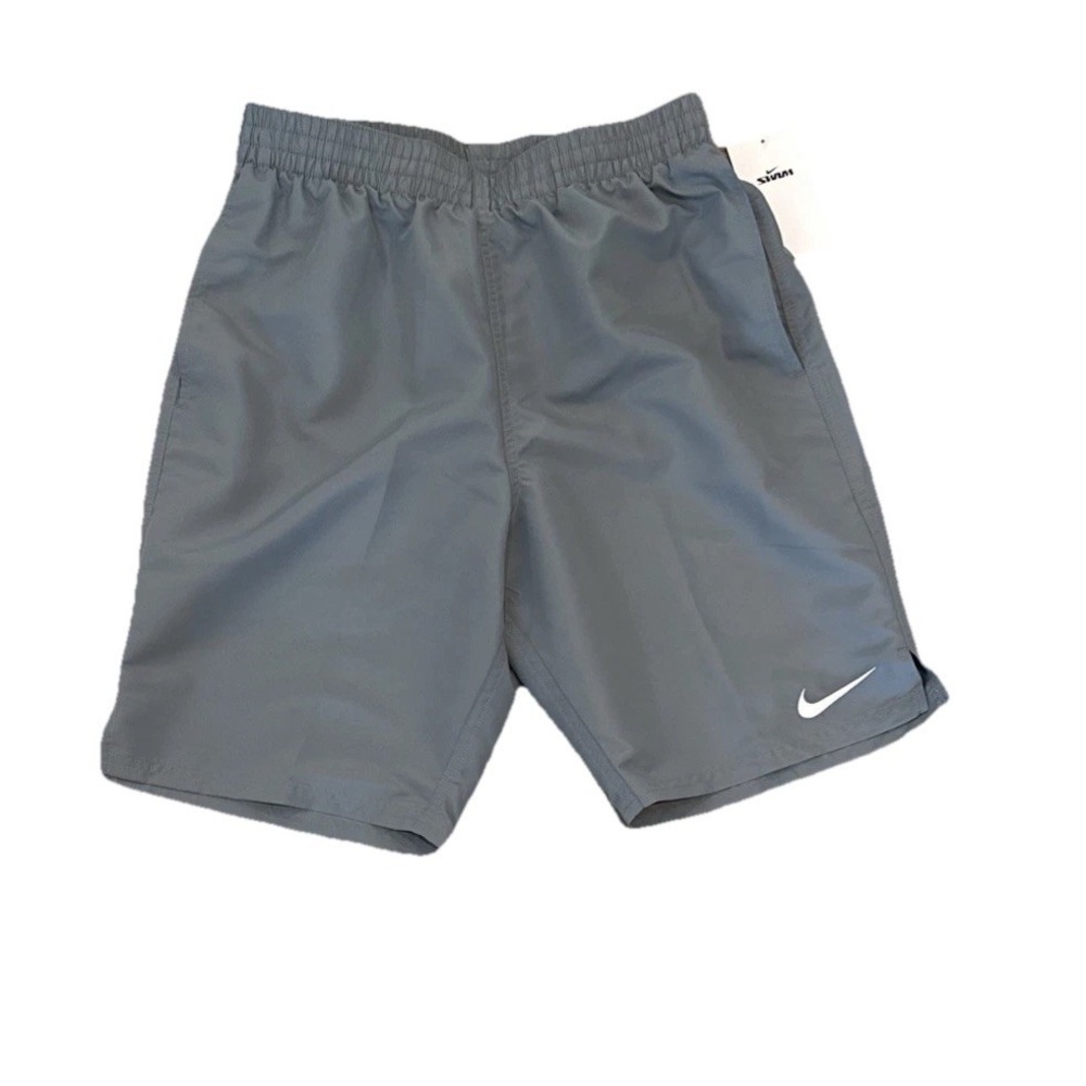Nike Swim Trunks Split 9" Volley Shorts, Gray, Men's Small, NESSE450-051, New
